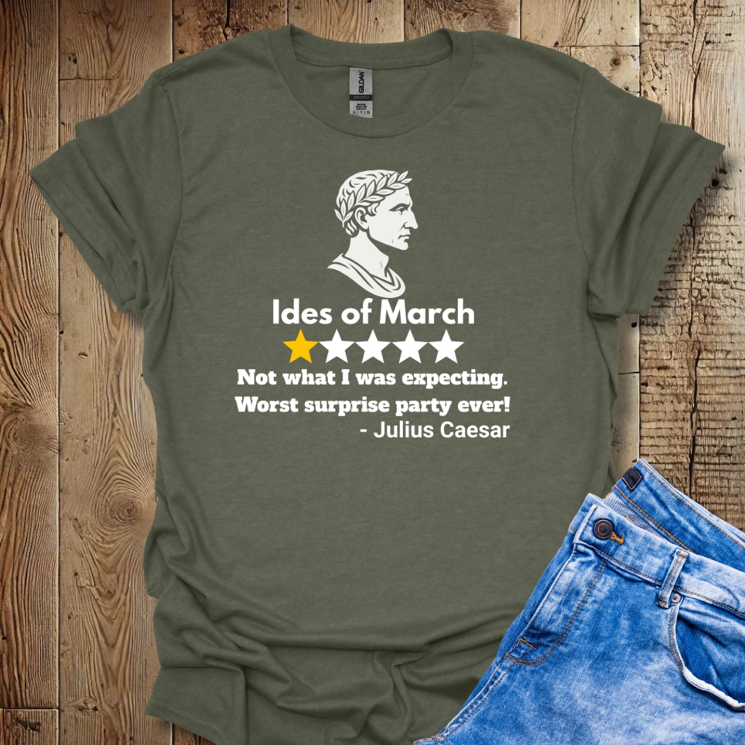Julius Caesar Ides of March Review T-Shirt