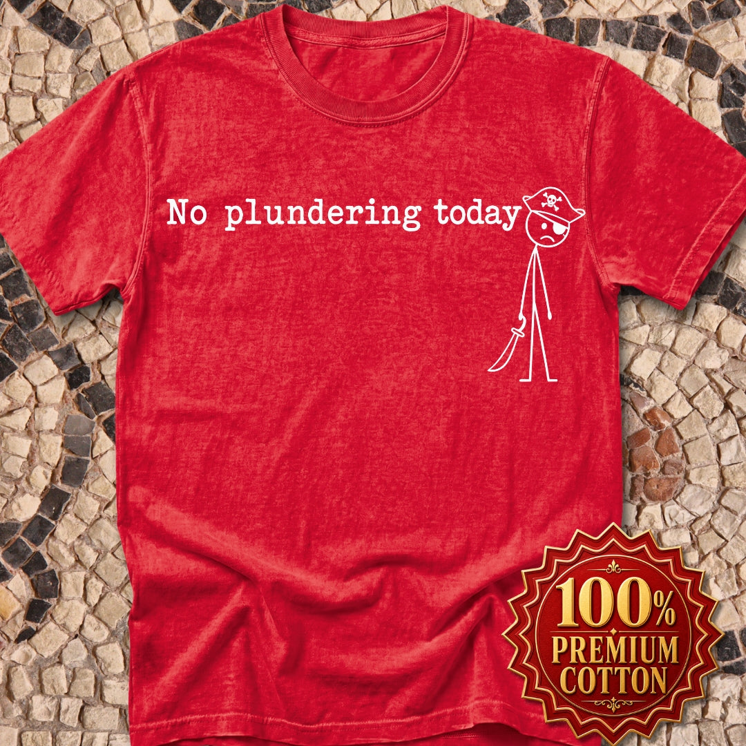 No Plundering Today Sad Pirate Premium Tee