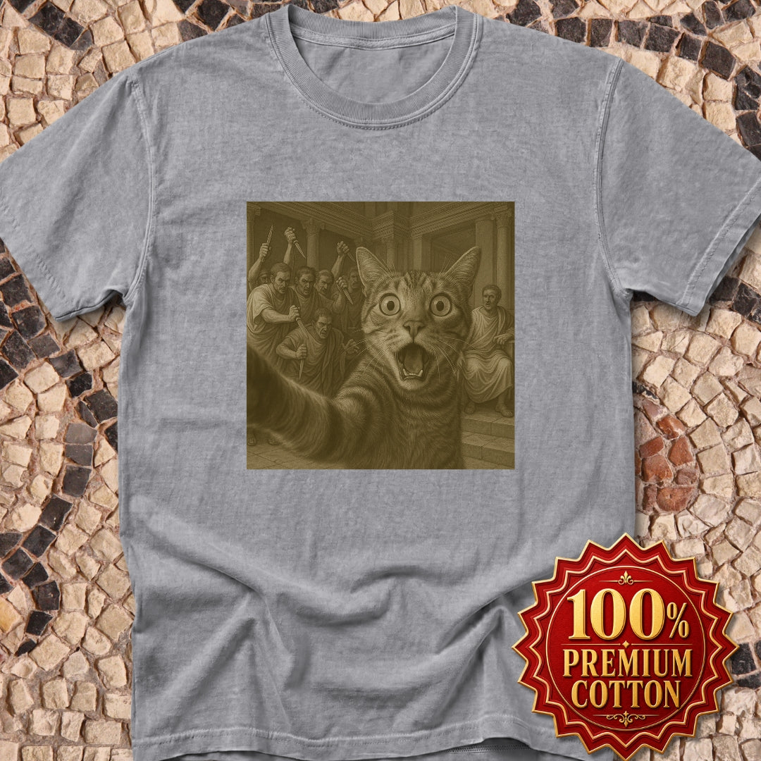 Cat Selfie Caesar Assassination Premium Tee