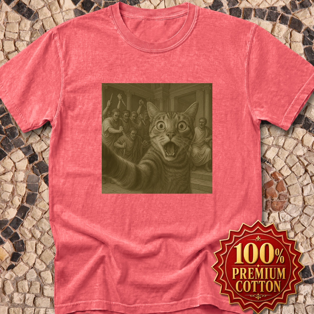 Cat Selfie Caesar Assassination Premium Tee