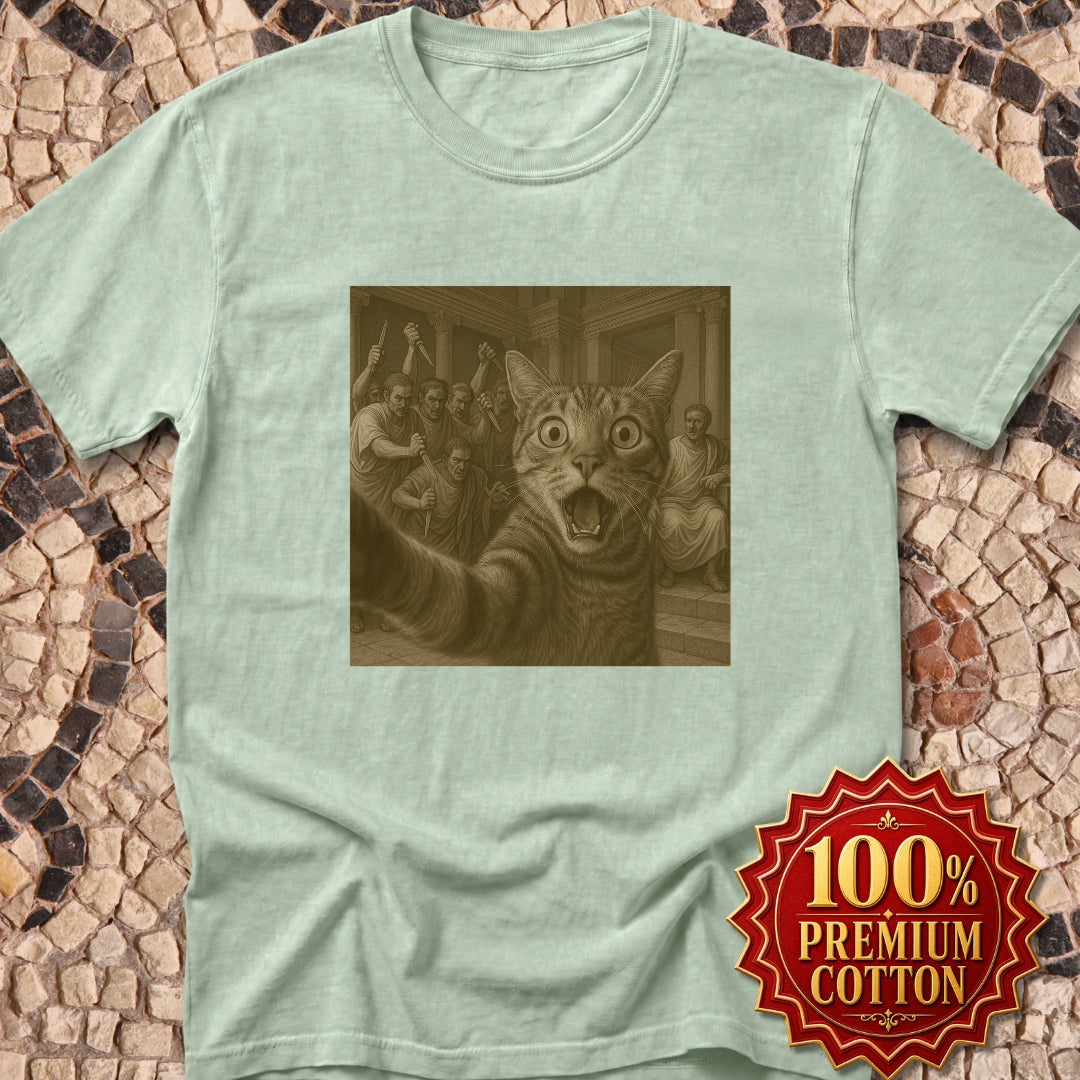 Cat Selfie Caesar Assassination Premium Tee