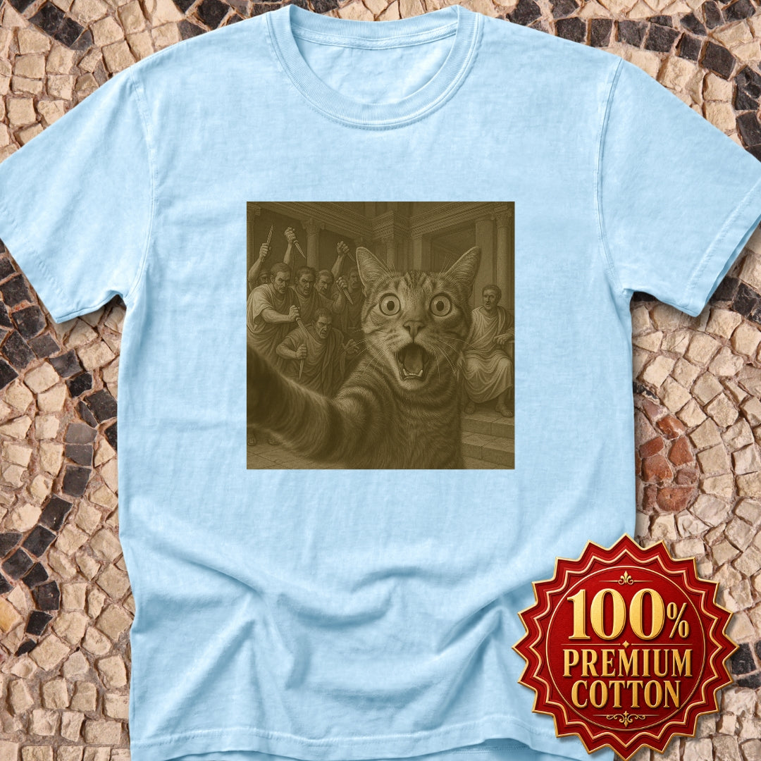 Cat Selfie Caesar Assassination Premium Tee