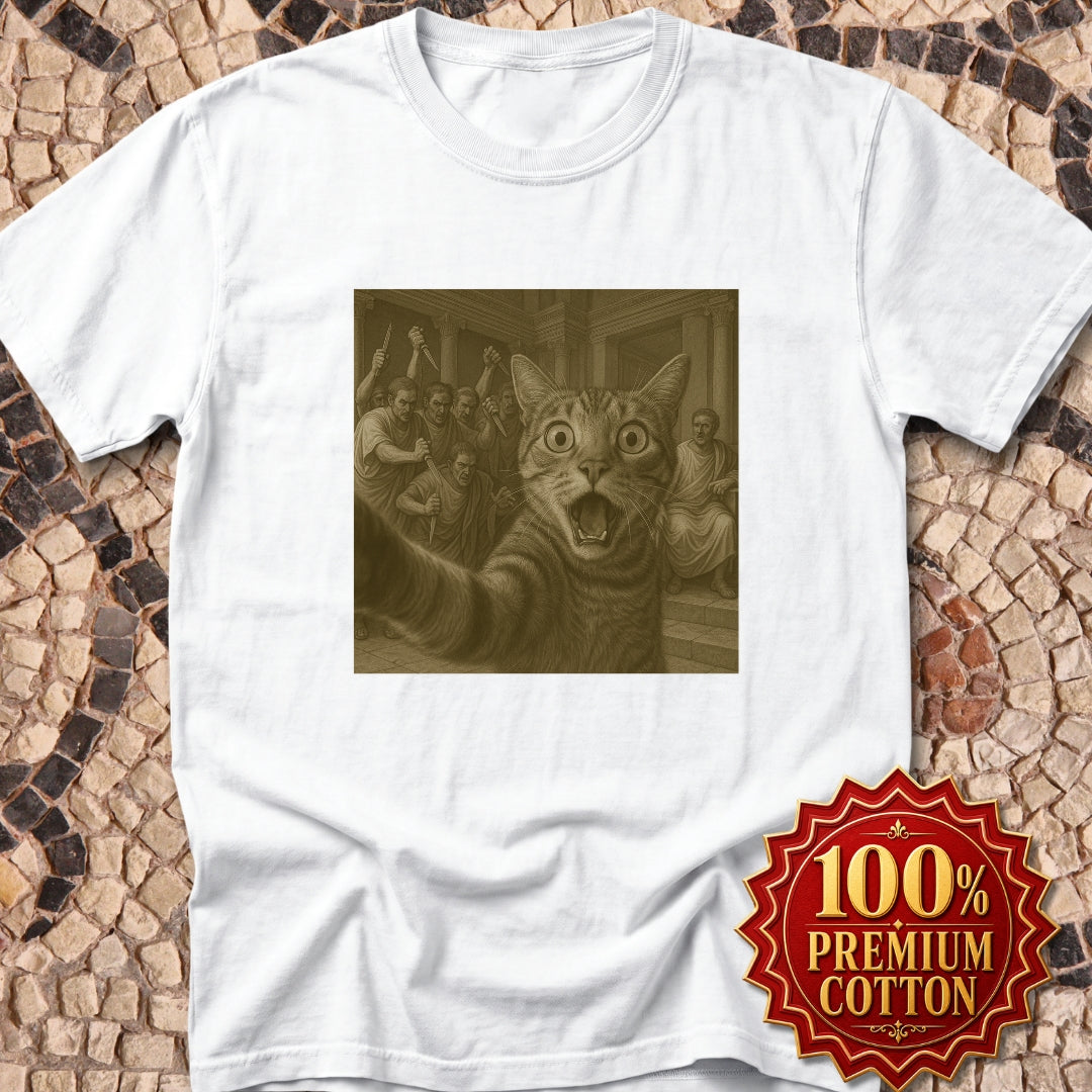 Cat Selfie Caesar Assassination Premium Tee