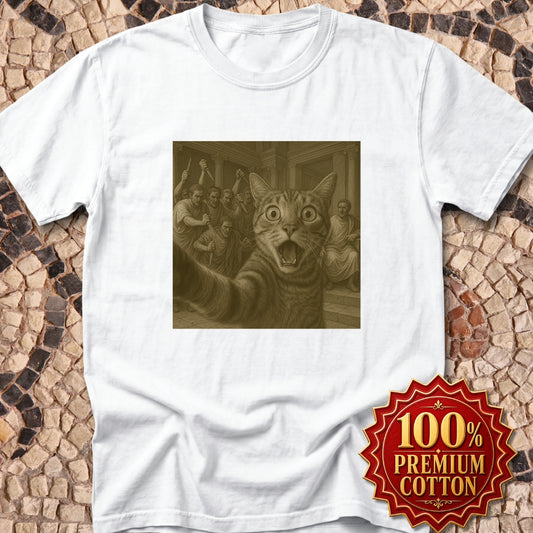 Cat Selfie Caesar Assassination Premium Tee