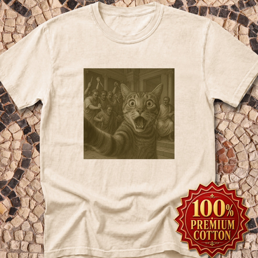 Cat Selfie Caesar Assassination Premium Tee