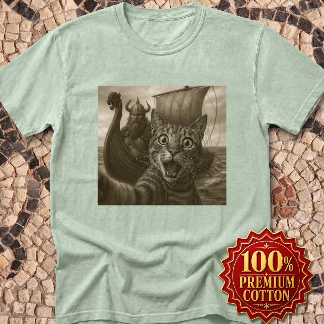 Cat Selfie Viking Premium Tee