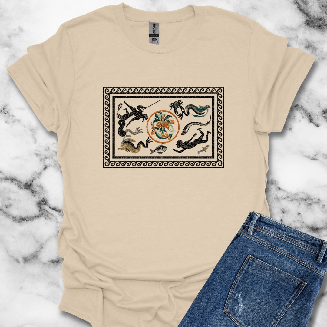 Marine Fish Scene Pompeii Mosaic T-Shirt