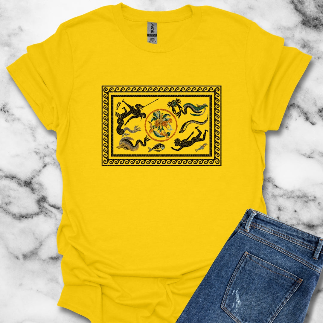 Marine Fish Scene Pompeii Mosaic T-Shirt