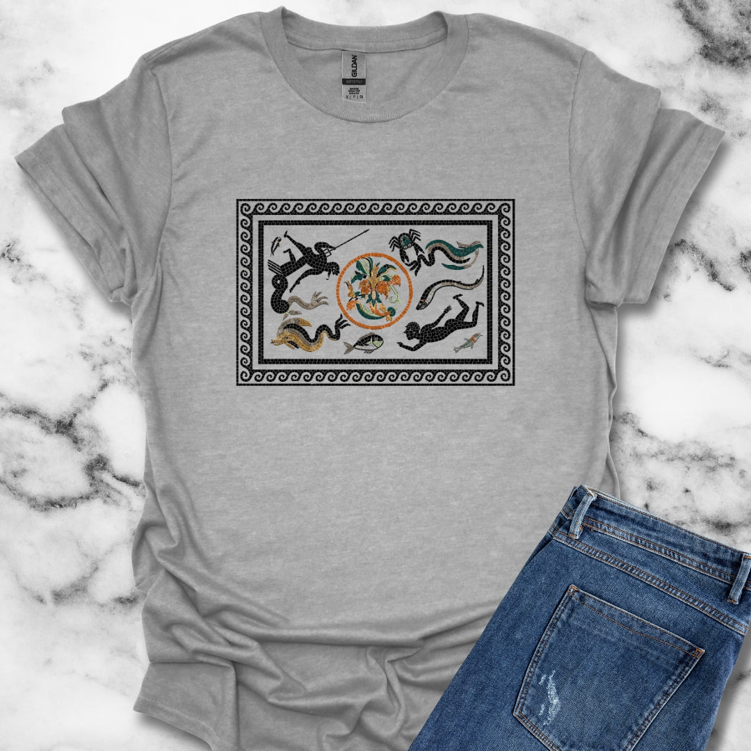 Marine Fish Scene Pompeii Mosaic T-Shirt