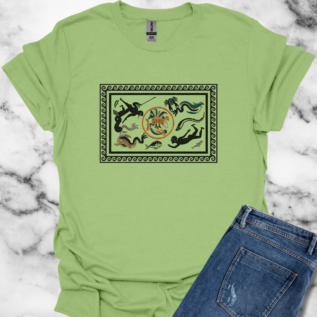 Marine Fish Scene Pompeii Mosaic T-Shirt