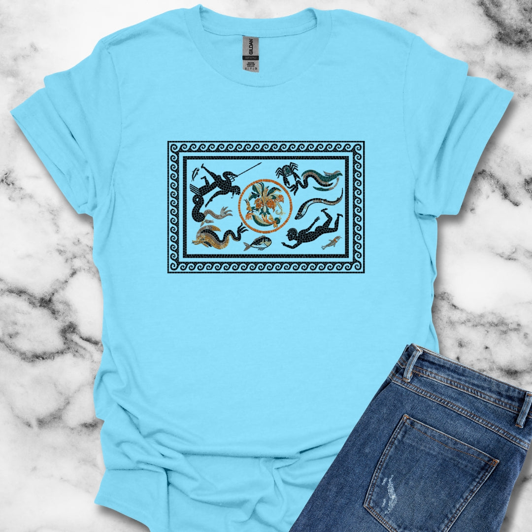 Marine Fish Scene Pompeii Mosaic T-Shirt