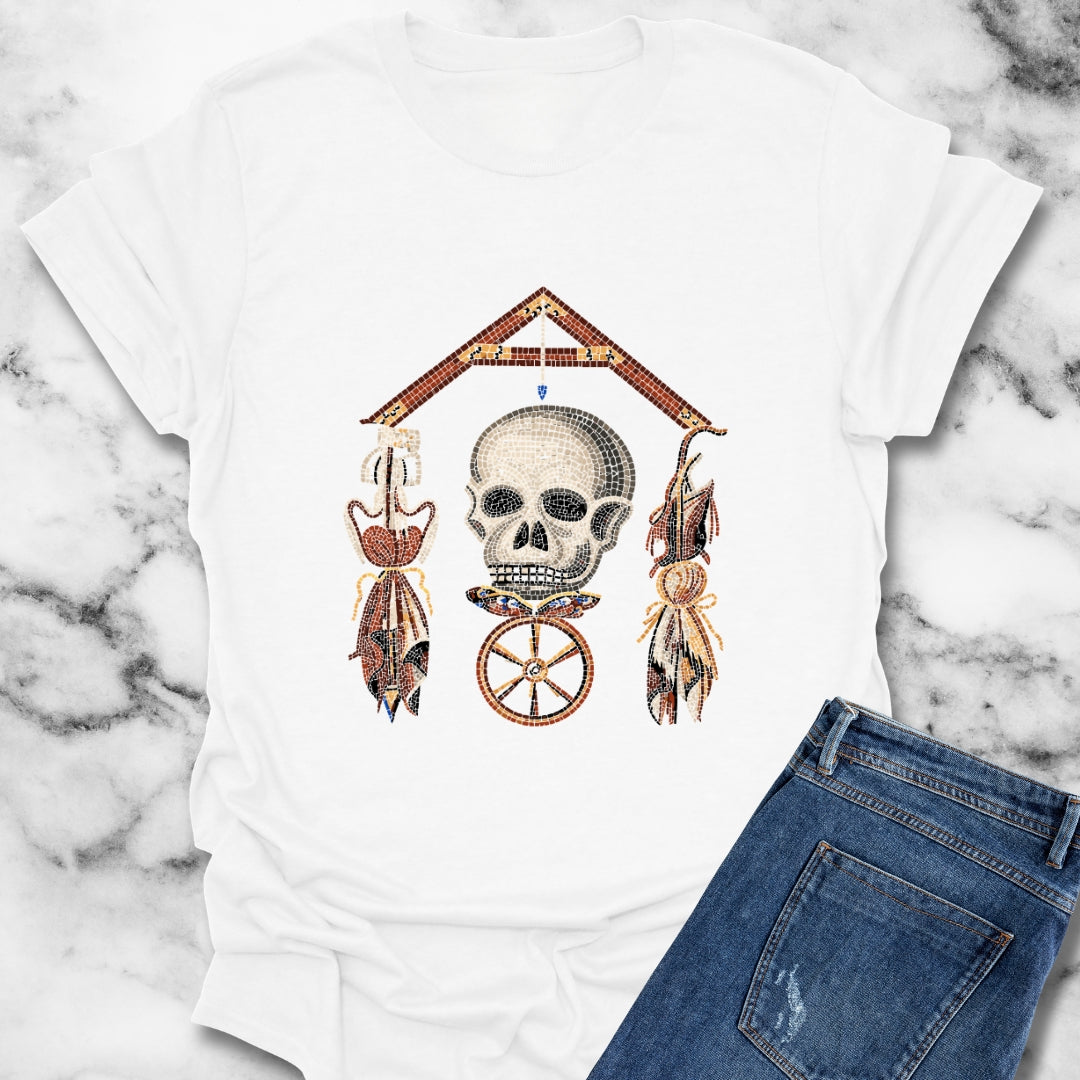 Pompeii Mosaic Mori Skull T-Shirt