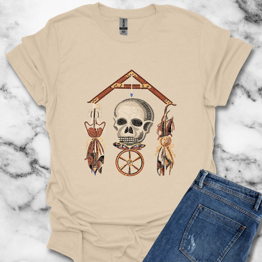 Pompeii Mosaic Mori Skull T-Shirt