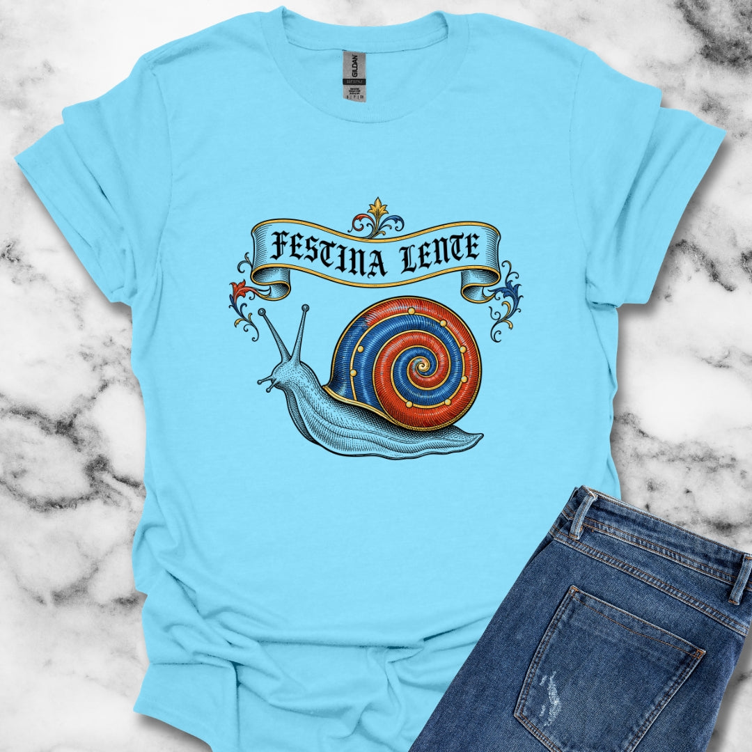 Hurry Slowly Snail Marginalia T-Shirt