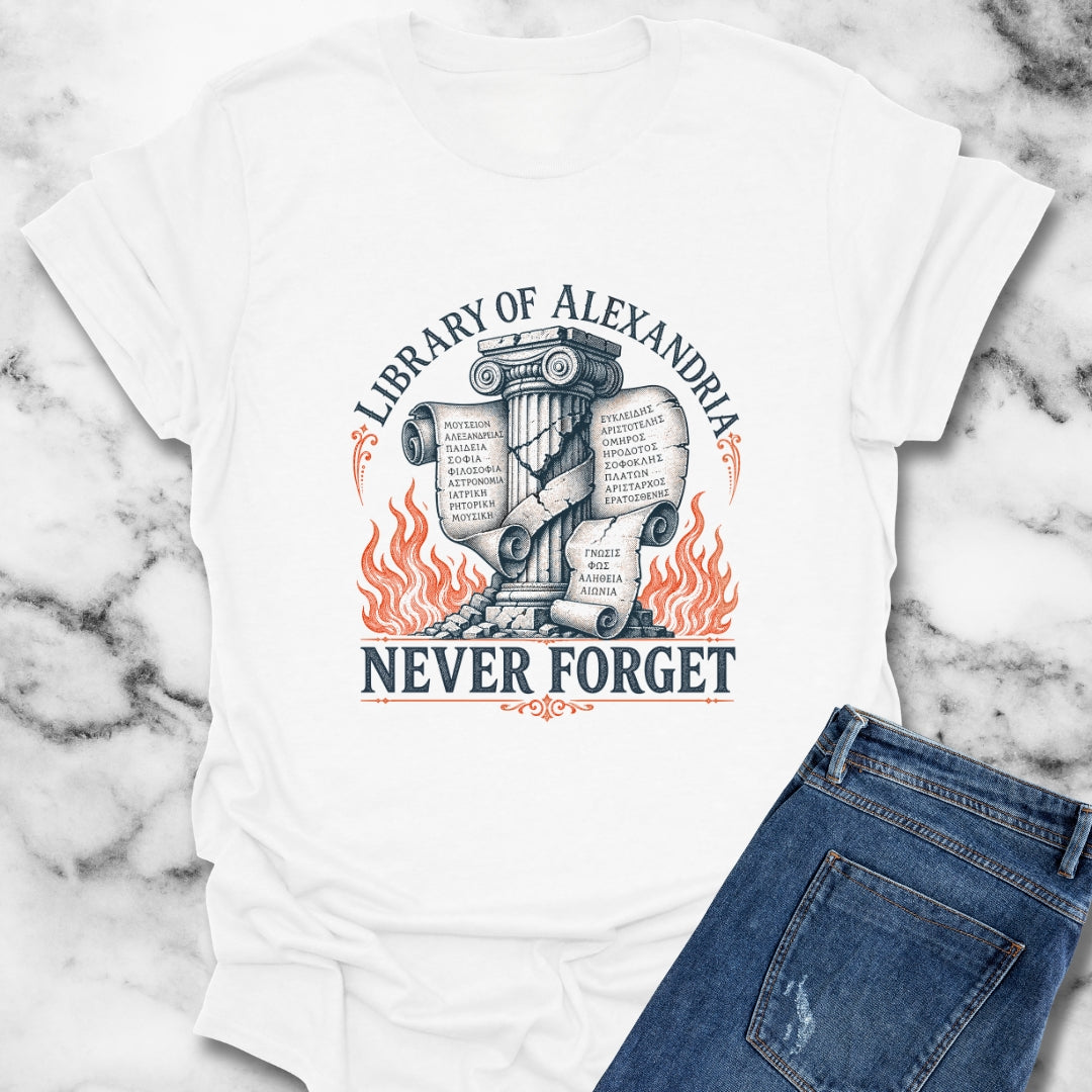Never Forget Library of Alexandria T-Shirt