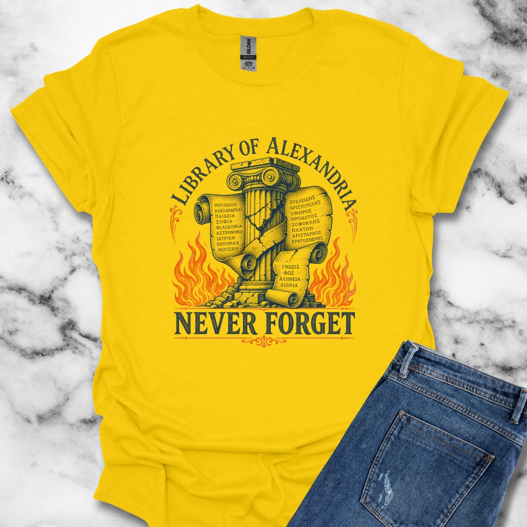Never Forget Library of Alexandria T-Shirt
