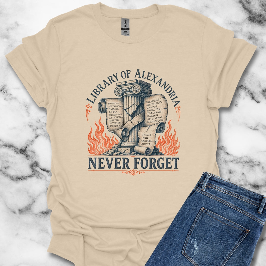 Never Forget Library of Alexandria T-Shirt