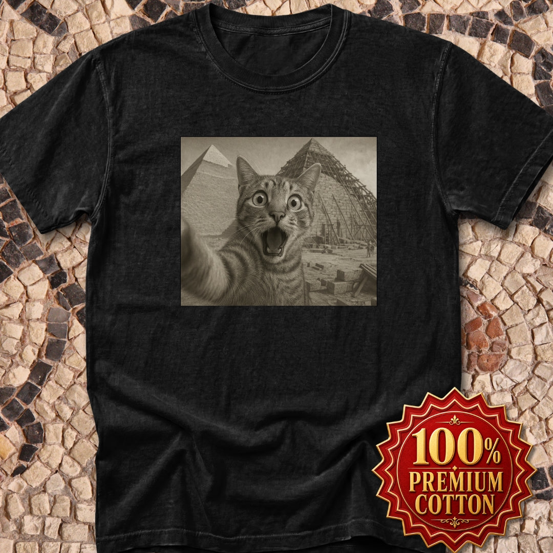 Pyramids Cat Selfie Premium Tee