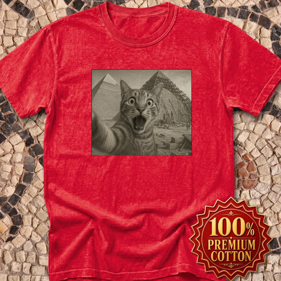 Pyramids Cat Selfie Premium Tee
