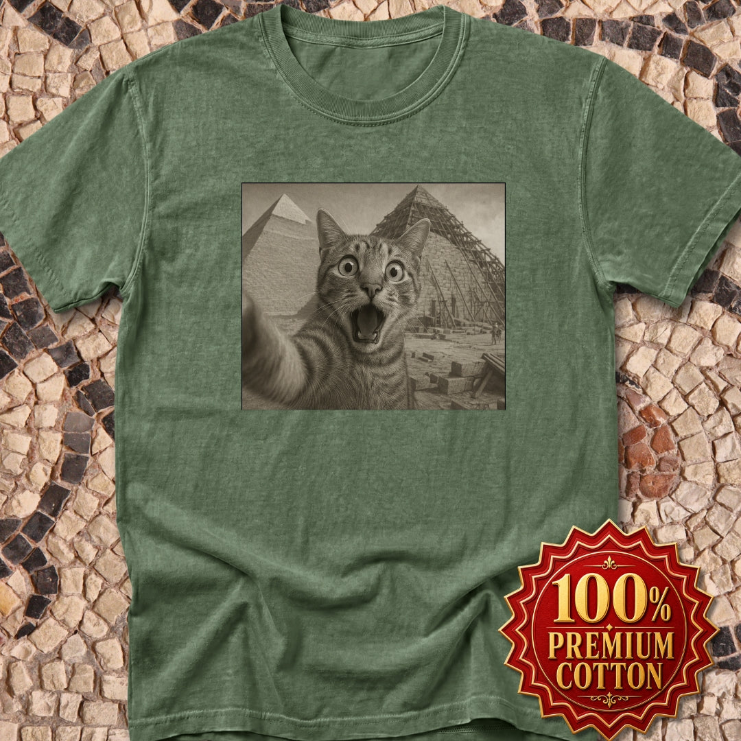 Pyramids Cat Selfie Premium Tee