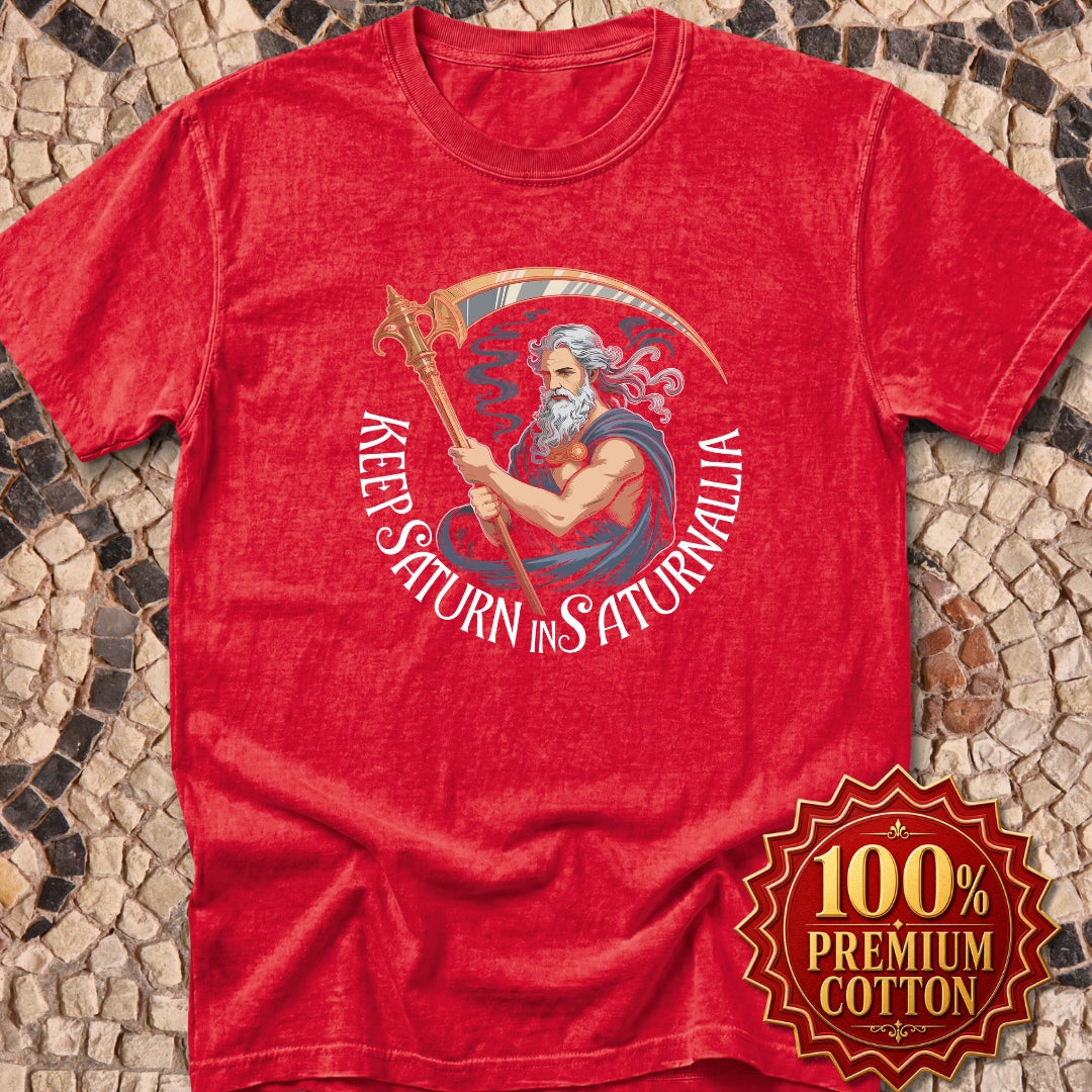 Saturn in Saturnalia Premium Tee