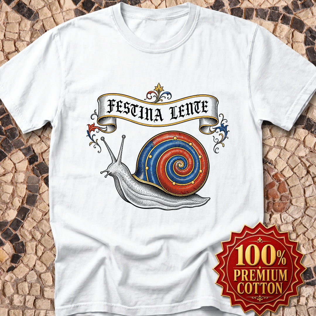 Hurry Slowly Snail Marginalia Premium Tee