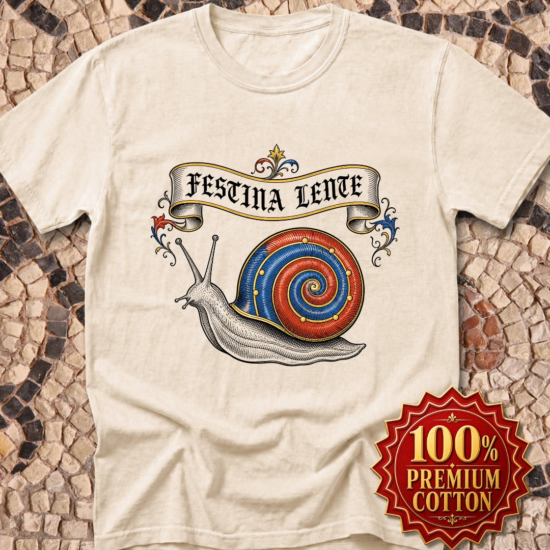 Hurry Slowly Snail Marginalia Premium Tee