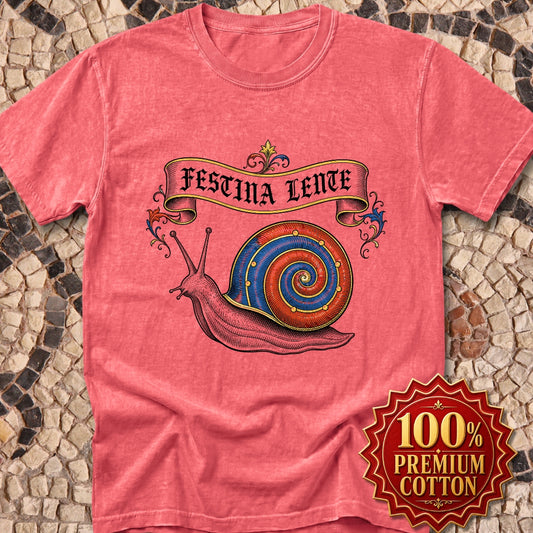 Hurry Slowly Snail Marginalia Premium Tee
