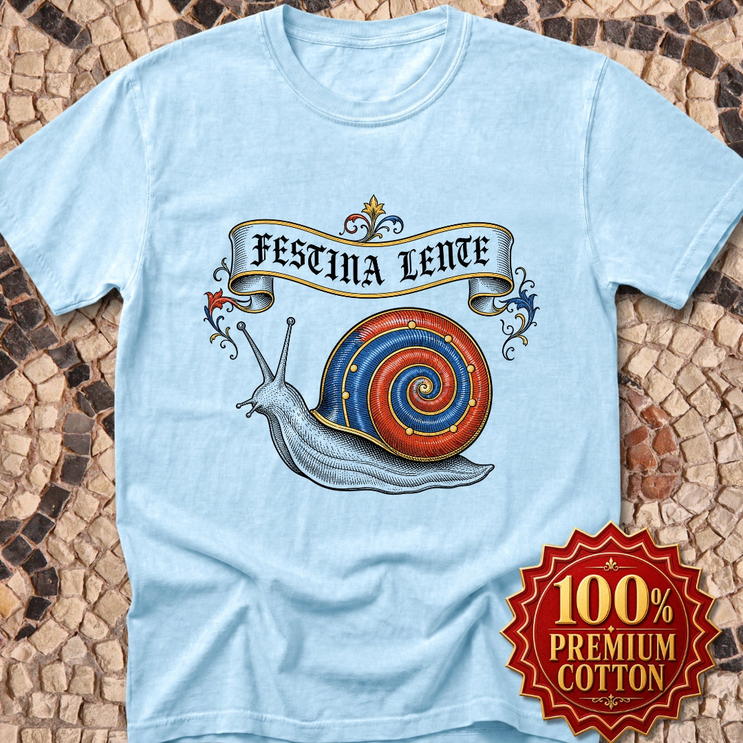 Hurry Slowly Snail Marginalia Premium Tee