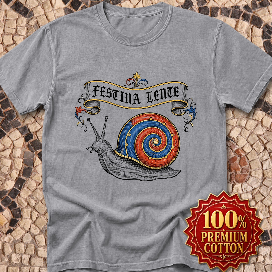 Hurry Slowly Snail Marginalia Premium Tee