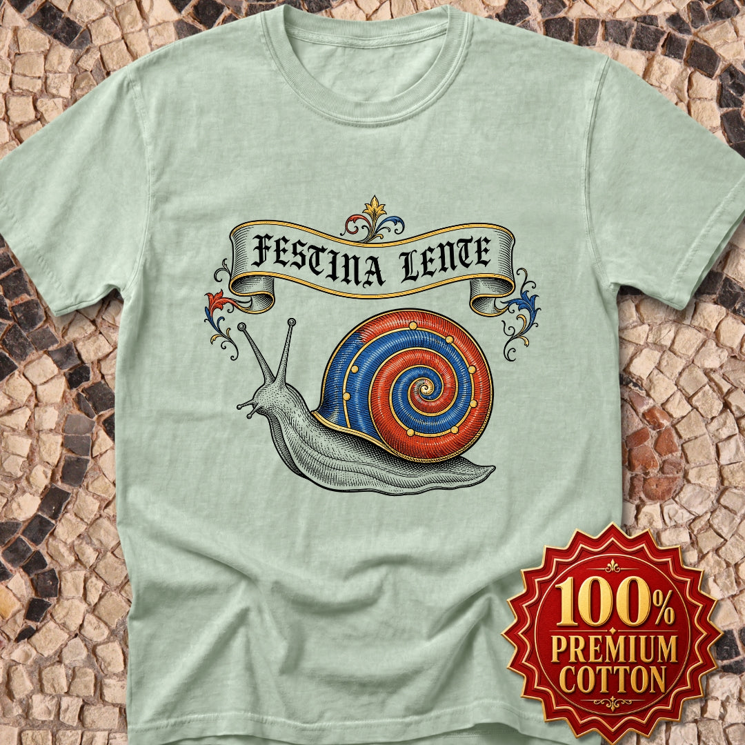 Hurry Slowly Snail Marginalia Premium Tee