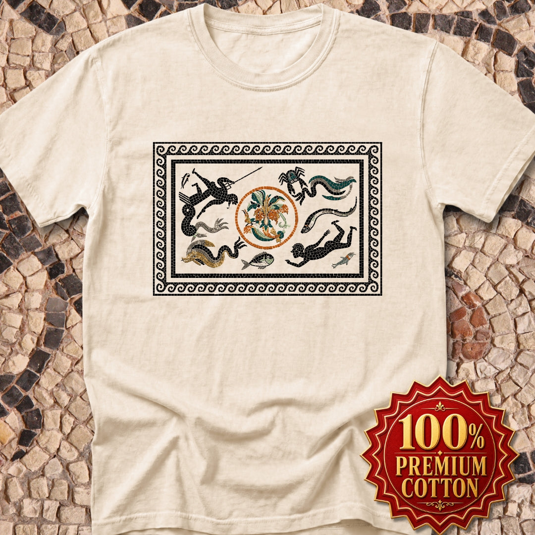 Marine Fish Scene Pompeii Mosaic Premium Tee