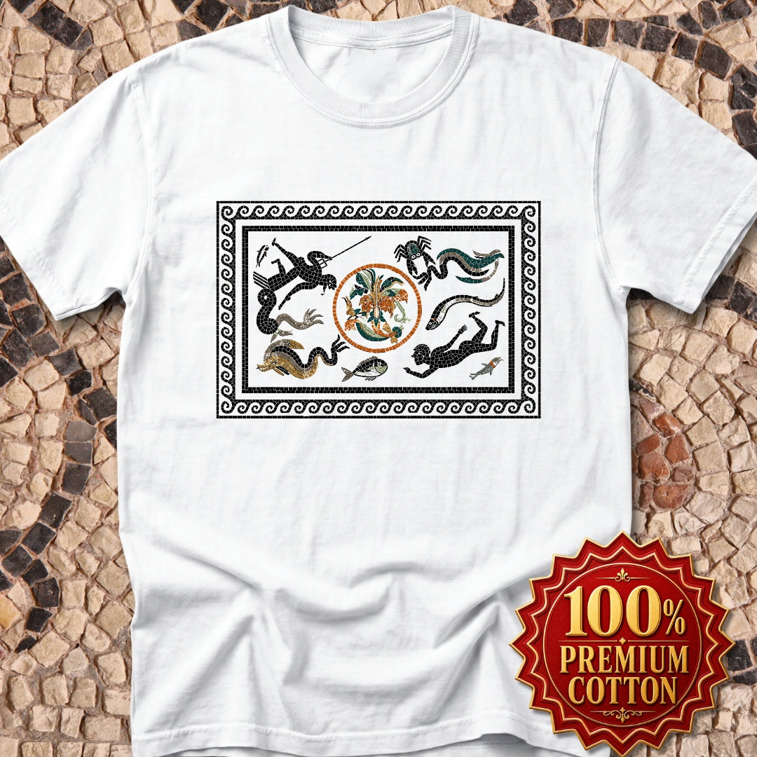Marine Fish Scene Pompeii Mosaic Premium Tee