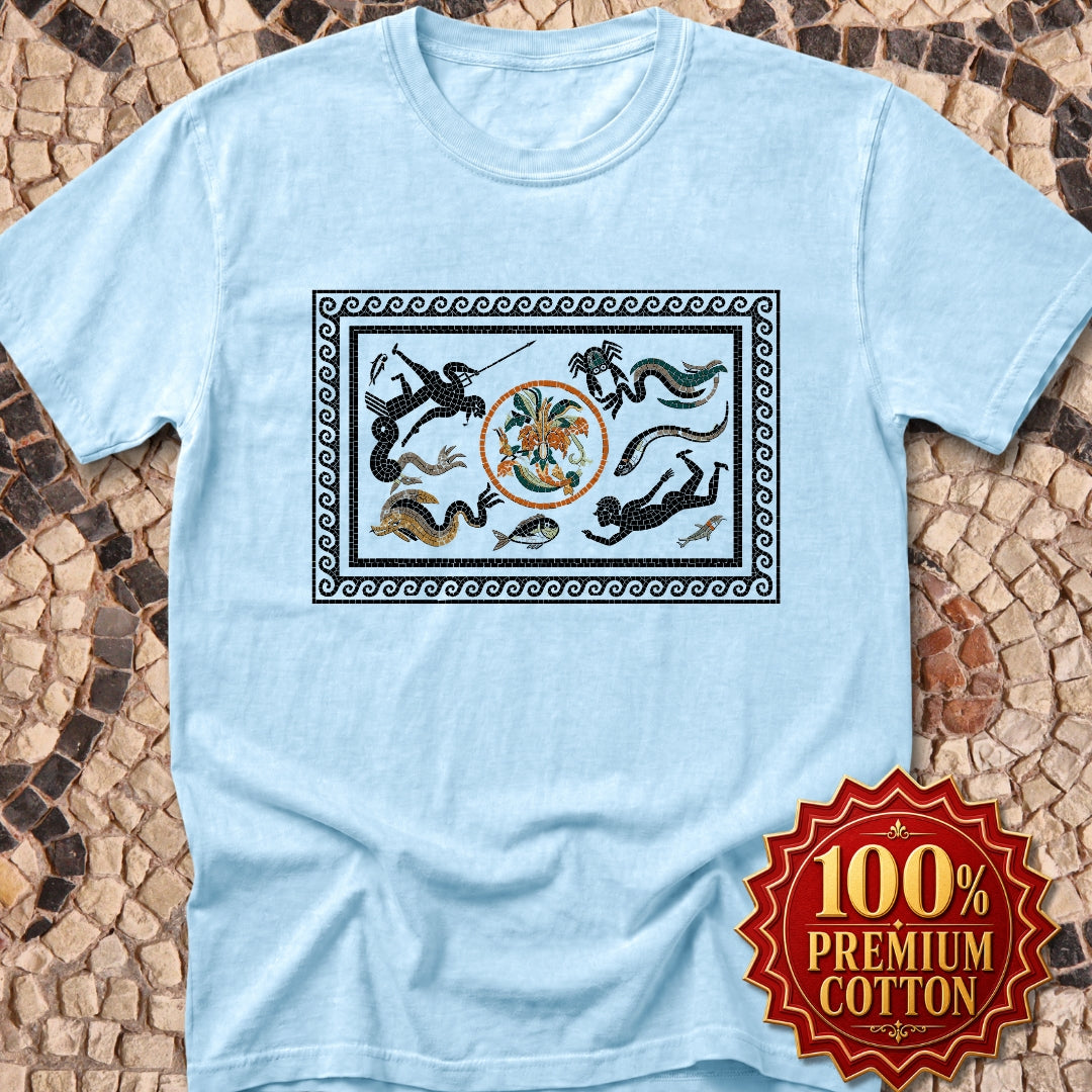 Marine Fish Scene Pompeii Mosaic Premium Tee