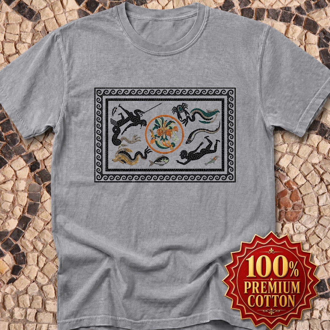 Marine Fish Scene Pompeii Mosaic Premium Tee
