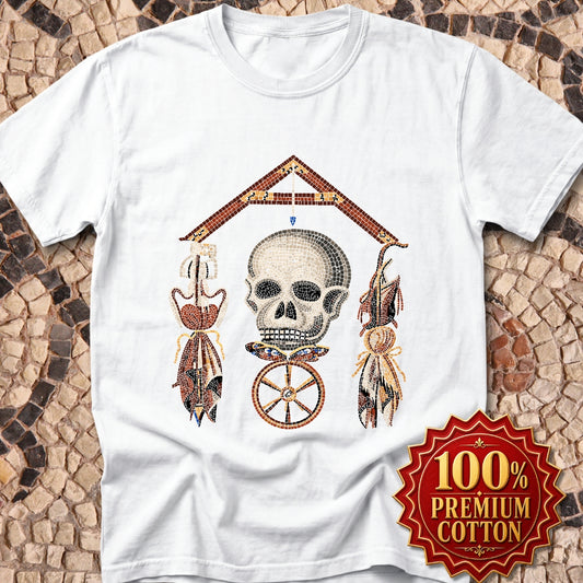 Pompeii Mosaic Mori Skull Premium Tee
