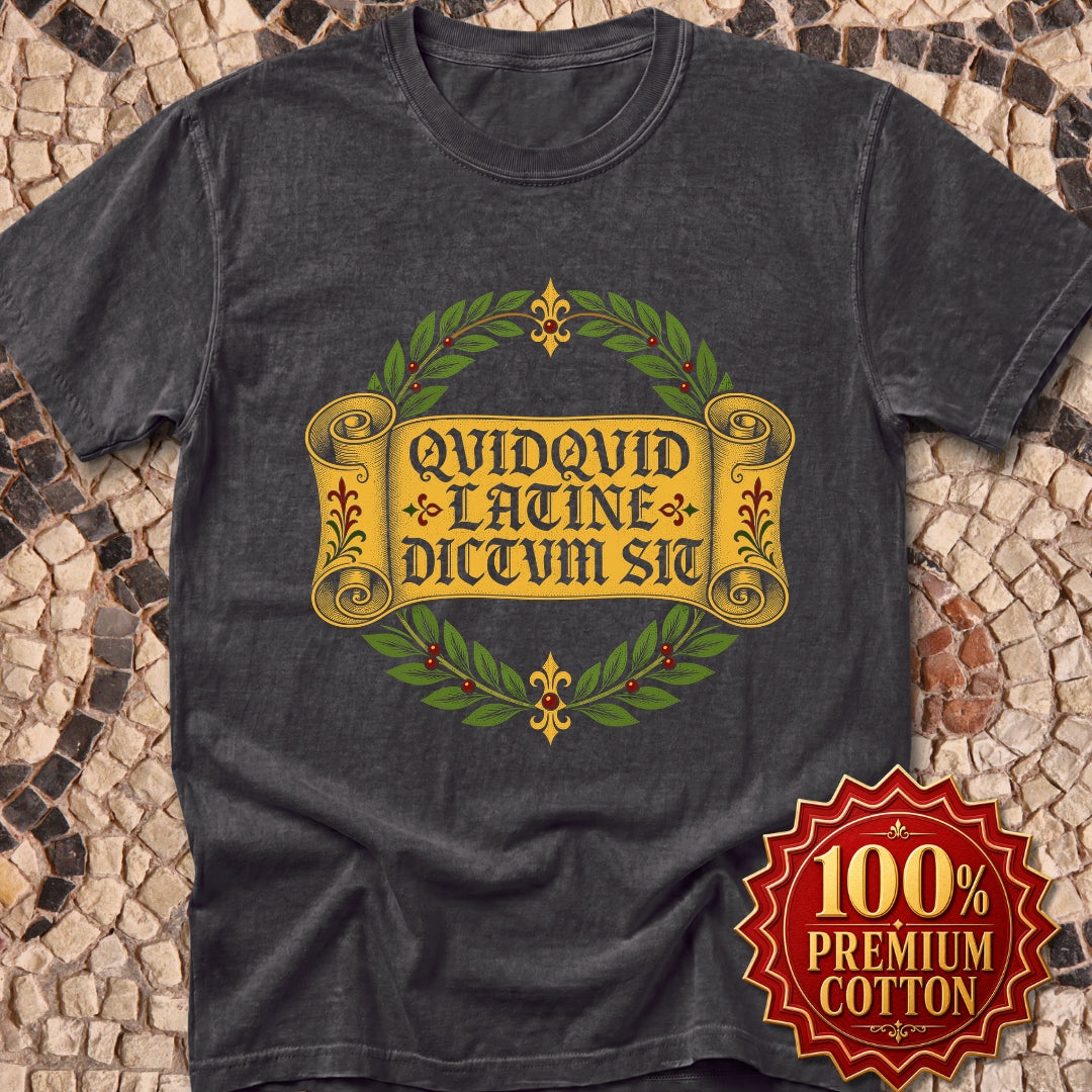 QuidQuid Latine Dictum Sit Statue Sounds Good Latin Premium Tee