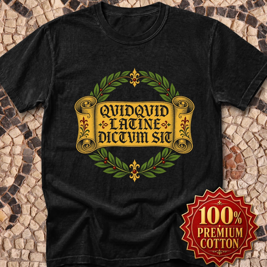 QuidQuid Latine Dictum Sit Statue Sounds Good Latin Premium Tee