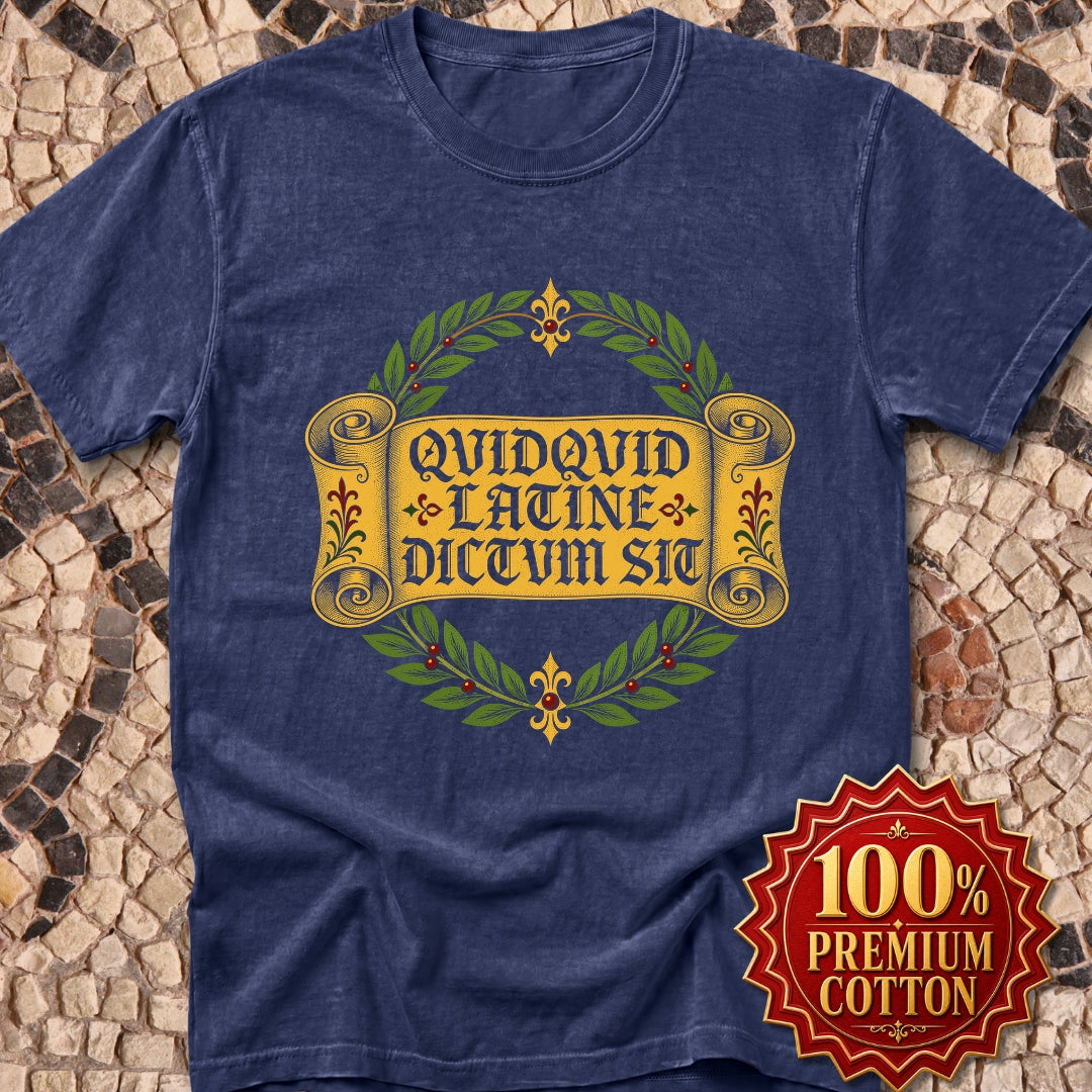 QuidQuid Latine Dictum Sit Statue Sounds Good Latin Premium Tee