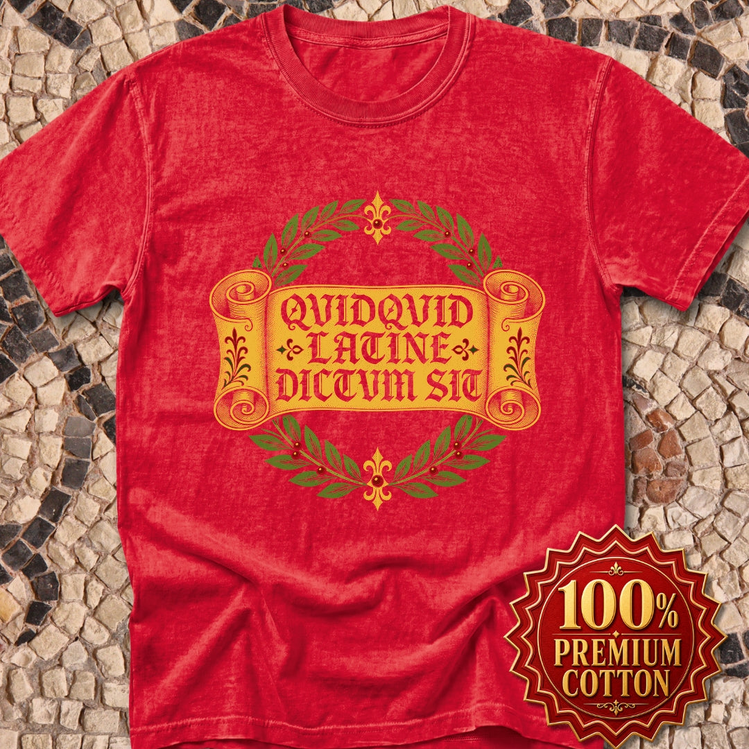 QuidQuid Latine Dictum Sit Statue Sounds Good Latin Premium Tee