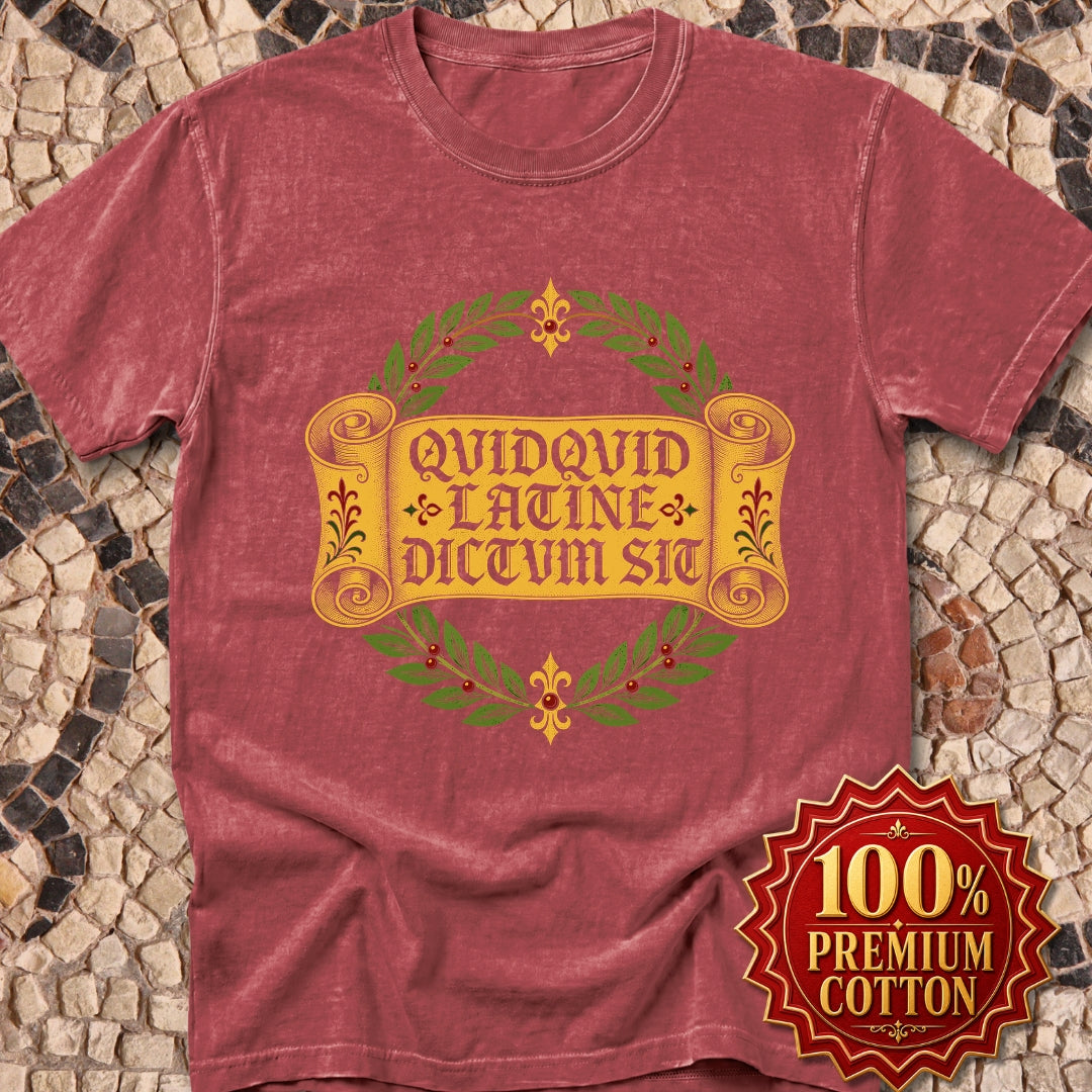 QuidQuid Latine Dictum Sit Statue Sounds Good Latin Premium Tee