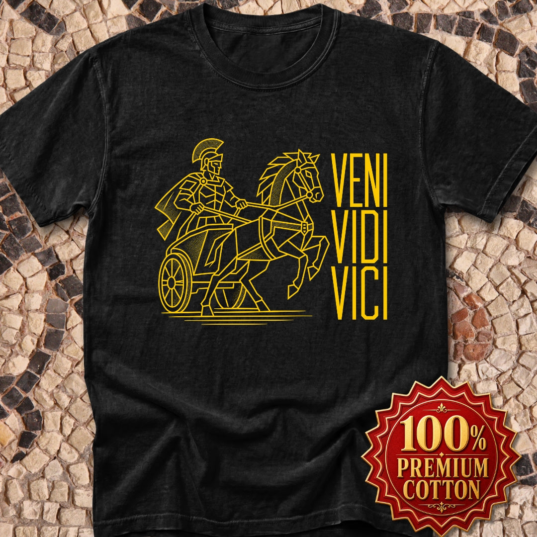 Veni Vidi Vici Line Art Charioteer Premium Tee