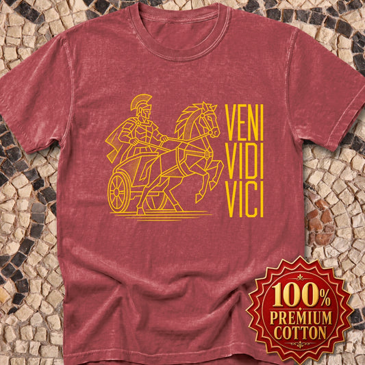 Veni Vidi Vici Line Art Charioteer Premium Tee