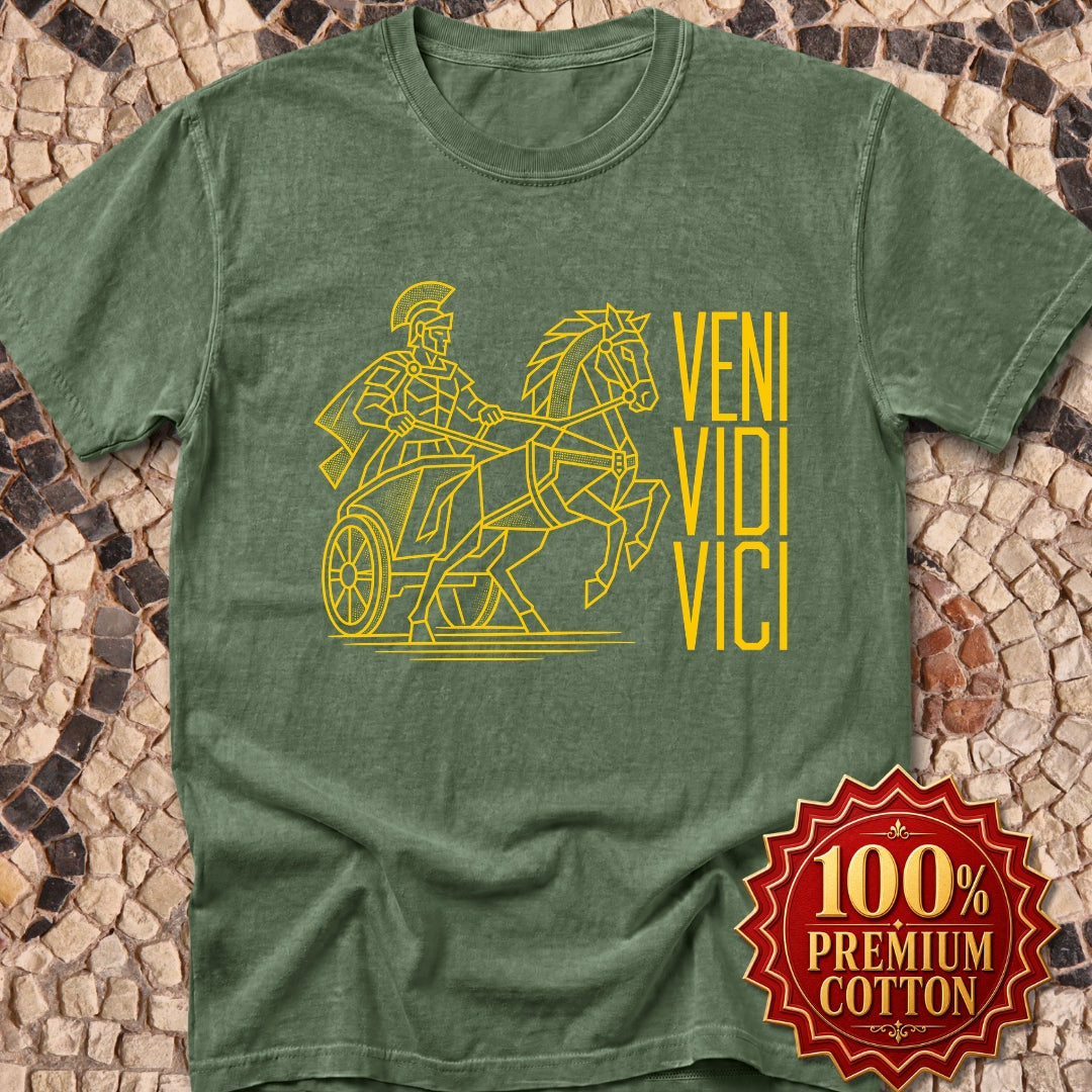 Veni Vidi Vici Line Art Charioteer Premium Tee