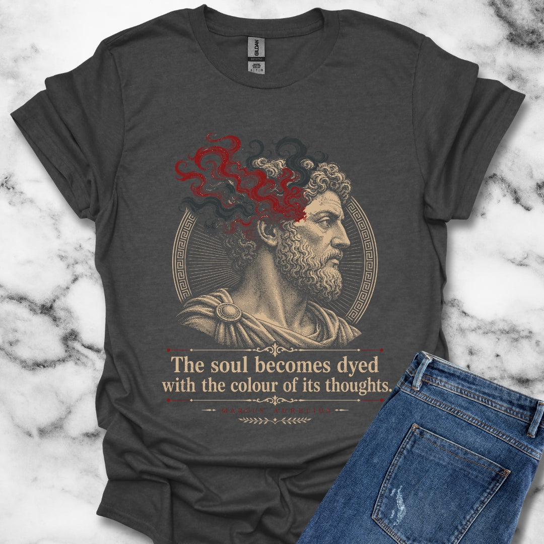 Aurelius Quote Soul Becomes Dyed T-Shirt