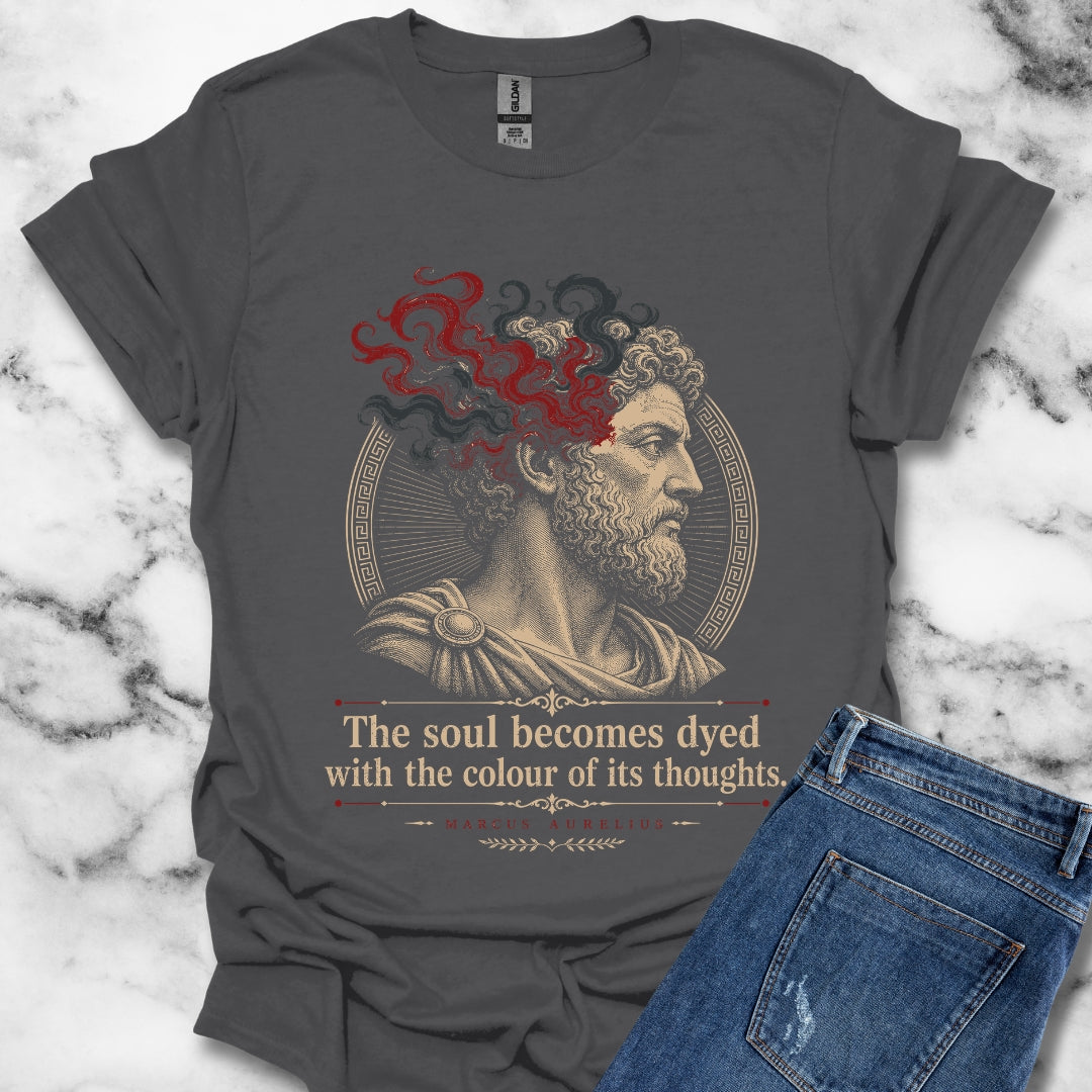 Aurelius Quote Soul Becomes Dyed T-Shirt