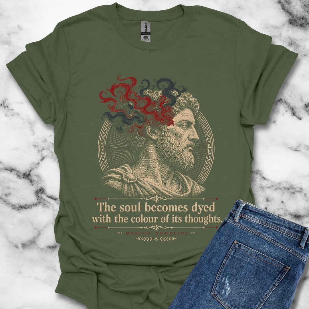 Aurelius Quote Soul Becomes Dyed T-Shirt