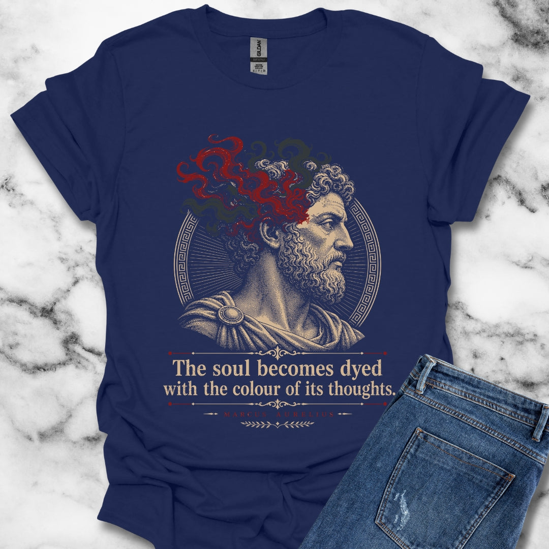 Aurelius Quote Soul Becomes Dyed T-Shirt