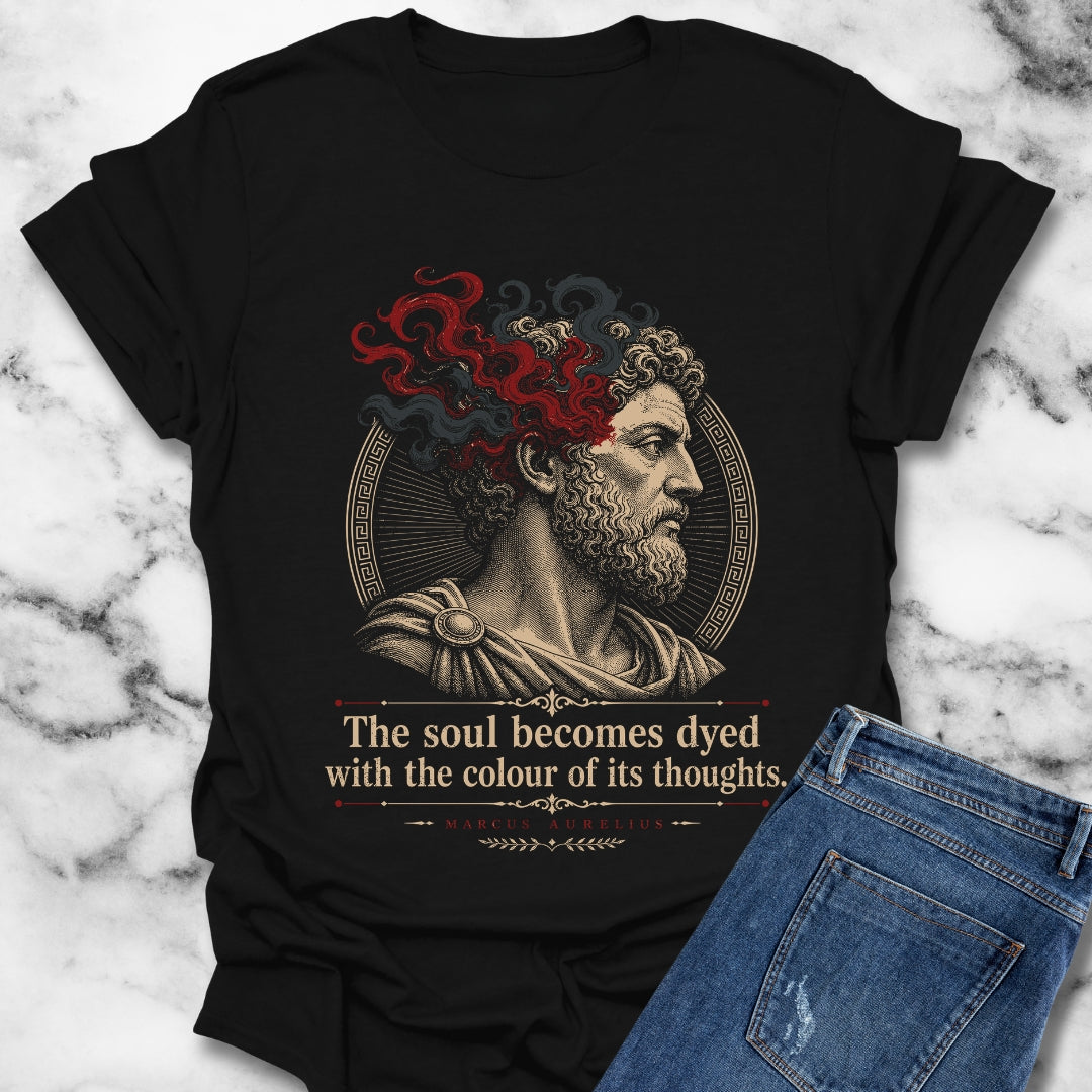 Aurelius Quote Soul Becomes Dyed T-Shirt