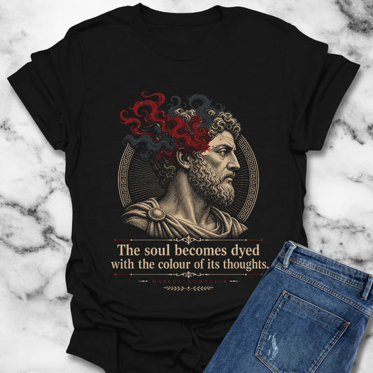 Aurelius Quote Soul Becomes Dyed T-Shirt